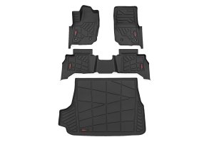 Toyota 4Runner Floor Mats - Front + Rear & Cargo - Rough Country - Sure-Fit - 2025+